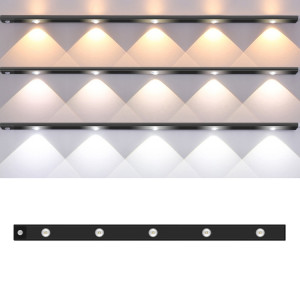 Barre lumineuse à capteur de corps humain à LED intelligente ultra-mince, longueur : 80 cm (noir piano) SH305A1894-20